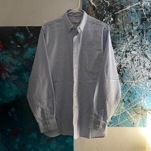 Haggar Men's Blue and White Shirt
